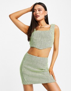 Неоновая мини-юбка из букле ASOS DESIGN-Зеленый цвет