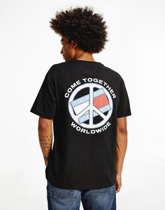 Черная футболка с принтом на спине "Together World Peace" Tommy Jeans-Черный цвет