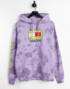 Фиолетовый худи в стиле унисекс с принтом тай-дай Tommy Jeans X SpongeBob-Фиолетовый цвет