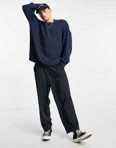 Темно-синий вязаный джемпер в стиле oversized ASOS DESIGN