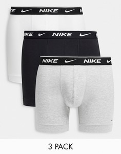Набор из 3 серых боксеров-брифов Nike-Серый