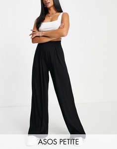 Черные трикотажные брюки с широкими штанинами ASOS Design-Черный цвет