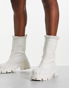 Белые ботинки без застежки с подкладкой из искусственной овчины ASOS DESIGN Alice-Белый