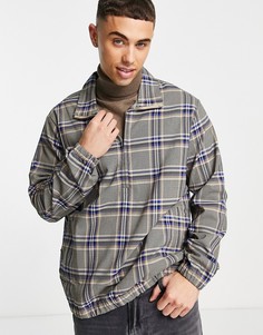 Куртка в клетку синего и светло-бежевого цвета с воротником-стойкой Topman-Разноцветный