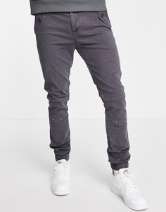 Темно-серые выбеленные зауженные брюки ASOS DESIGN-Серый
