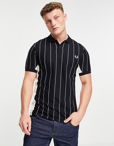 Темно-синее поло в тонкую полоску Fred Perry-Темно-синий