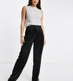 Черные атласные брюки Stradivarius Tall-Черный цвет