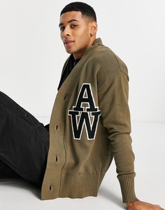 Коричневый кардиган с принтом "AW" Jack & Jones Originals-Коричневый цвет