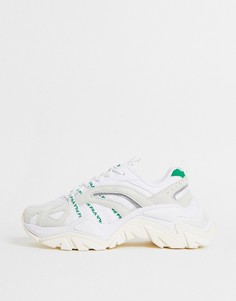 Светлые с зеленым кроссовки Fila Interation-Белый