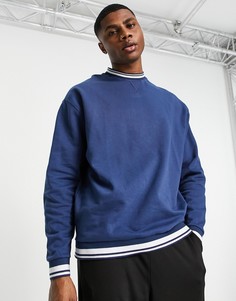 Темно-синий oversized-свитшот с окантовкой от комплекта ASOS DESIGN-Голубой
