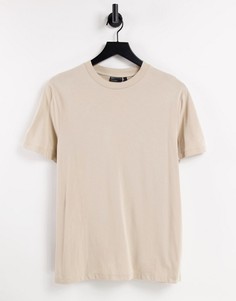 Бежевая футболка из органического хлопка с круглым вырезом ASOS DESIGN-Светло-бежевый цвет