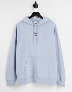 Oversized-худи бледно-голубого цвета Puma Classics-Голубой