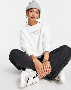 Белый свитер с логотипом Calvin Klein Jeans