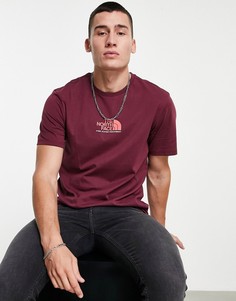 Бордовая футболка The North Face Fine Apline 3 Equipment-Красный