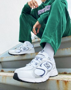 Белые кроссовки с серебристой отделкой New Balance 408-Белый