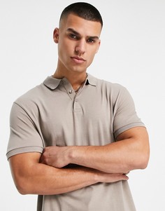 Светло-коричневое трикотажное поло из органического хлопка ASOS DESIGN-Коричневый цвет