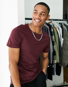 Футболка с круглым вырезом бордового цвета Jack & Jones Essentials-Красный