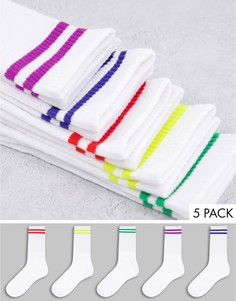 Набор белых носков с радужными полосками Jack & Jones Pride-Белый