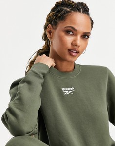 Оливково-зеленый oversized-свитшот с логотипом Reebok – эксклюзивно для ASOS-Зеленый цвет