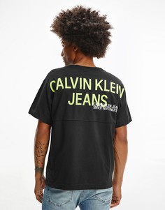 Черная футболка с принтом логотипа на спине Calvin Klein Jeans-Черный цвет