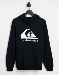 Худи черного цвета с крупным логотипом Quiksilver-Черный цвет