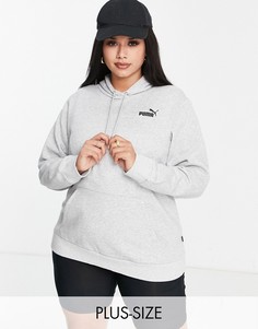 Серый худи с маленьким логотипом Puma PLUS Essentials