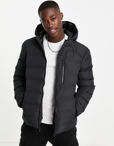 Стеганая куртка черного цвета на подкладке с утеплителем из переработанных материалов Topman-Черный цвет