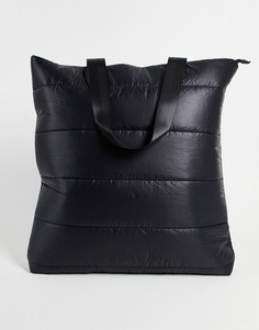 Черная стеганая нейлоновая сумка-тоут SVNX-Черный цвет