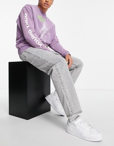 Серые выбеленные джинсы свободного кроя ASOS DESIGN-Серый