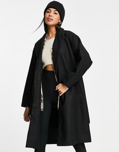 Черное классическое пальто с запахом Vero Moda-Черный цвет