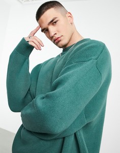 Темно-зеленый джемпер в стиле oversized Weekday John-Зеленый цвет
