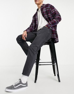 Черные выбеленные джинсы классического кроя из плотного переработанного денима ASOS DESIGN-Черный цвет