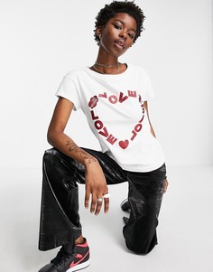 Белая рубашка с сердцем и логотипом Love Moschino-Белый