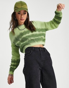 Зеленый джемпер с принтом тай-дай ASOS DESIGN-Зеленый цвет