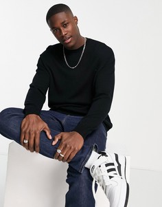 Черный oversized-джемпер из мериносовой шерсти ASOS DESIGN-Черный цвет
