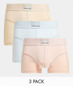 Комплект из 3 коротких боксеров-брифов из микрофибры ASOS DESIGN Two Mile-Разноцветный