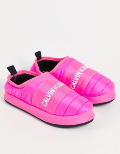 Розовые слиперы с логотипом Calvin Klein Jeans-Розовый цвет