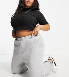Джоггеры серого меланжевого цвета ASOS DESIGN Curve Ultimate-Серый