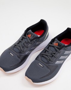 Кроссовки темно-серого и бежевого цвета adidas Running Falcon 2.0-Серый
