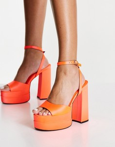 Оранжевые босоножки на высокой платформе и каблуке ASOS DESIGN Nix-Оранжевый цвет