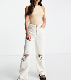 Кремовые широкие джинсы из переработанных материалов Missguided Tall-Белый