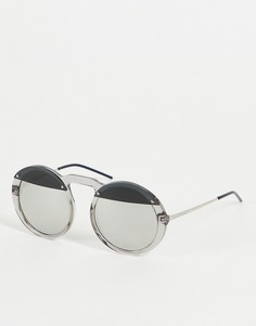 Круглые солнцезащитные очки Emporio Armani-Серебряный
