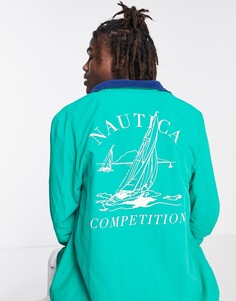 Зеленая куртка с принтом в стиле ретро Nautica Competition Helm-Зеленый цвет