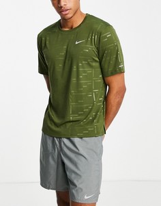 Футболка цвета хаки Nike Running Run Division Miler-Зеленый цвет