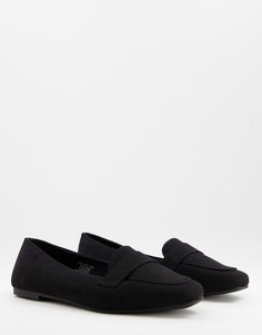 Черные балетки-лоферы ASOS DESIGN Lilie-Черный цвет