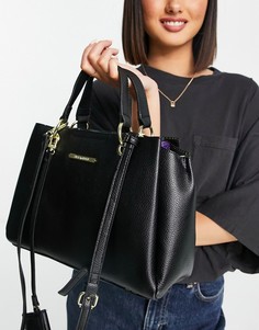 Черная сумка-портфель с отделением и замком-вертушкой Steve Madden-Черный цвет