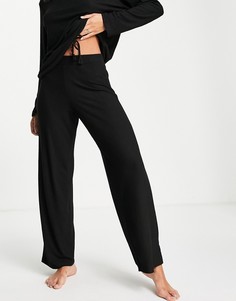 Черный очень мягкий комплект для дома из свитшота и широких брюк ASOS DESIGN-Черный цвет