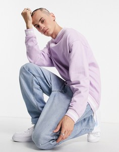Фиолетовый oversized-свитшот с контрастной отделкой ASOS DESIGN-Фиолетовый цвет