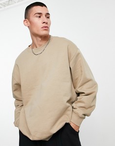 Бежевый oversized-свитшот Weekday-Нейтральный цвет