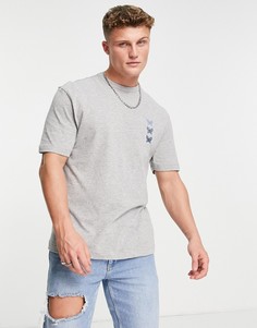 Серая футболка с фирменной вышивкой River Island-Серый
